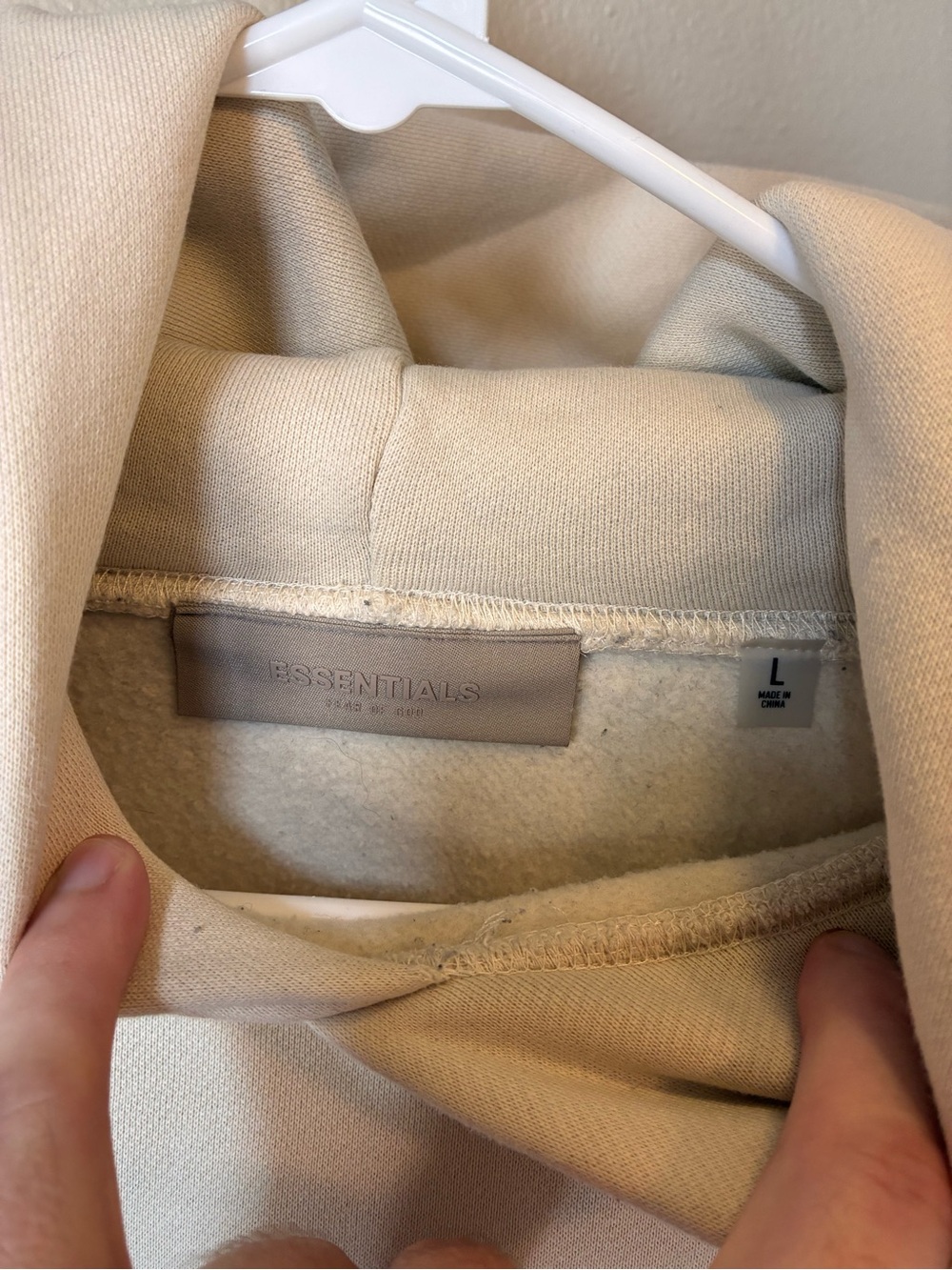 Fear of God Essentials Cream Hoodie Sweater - Picture 4 of 4